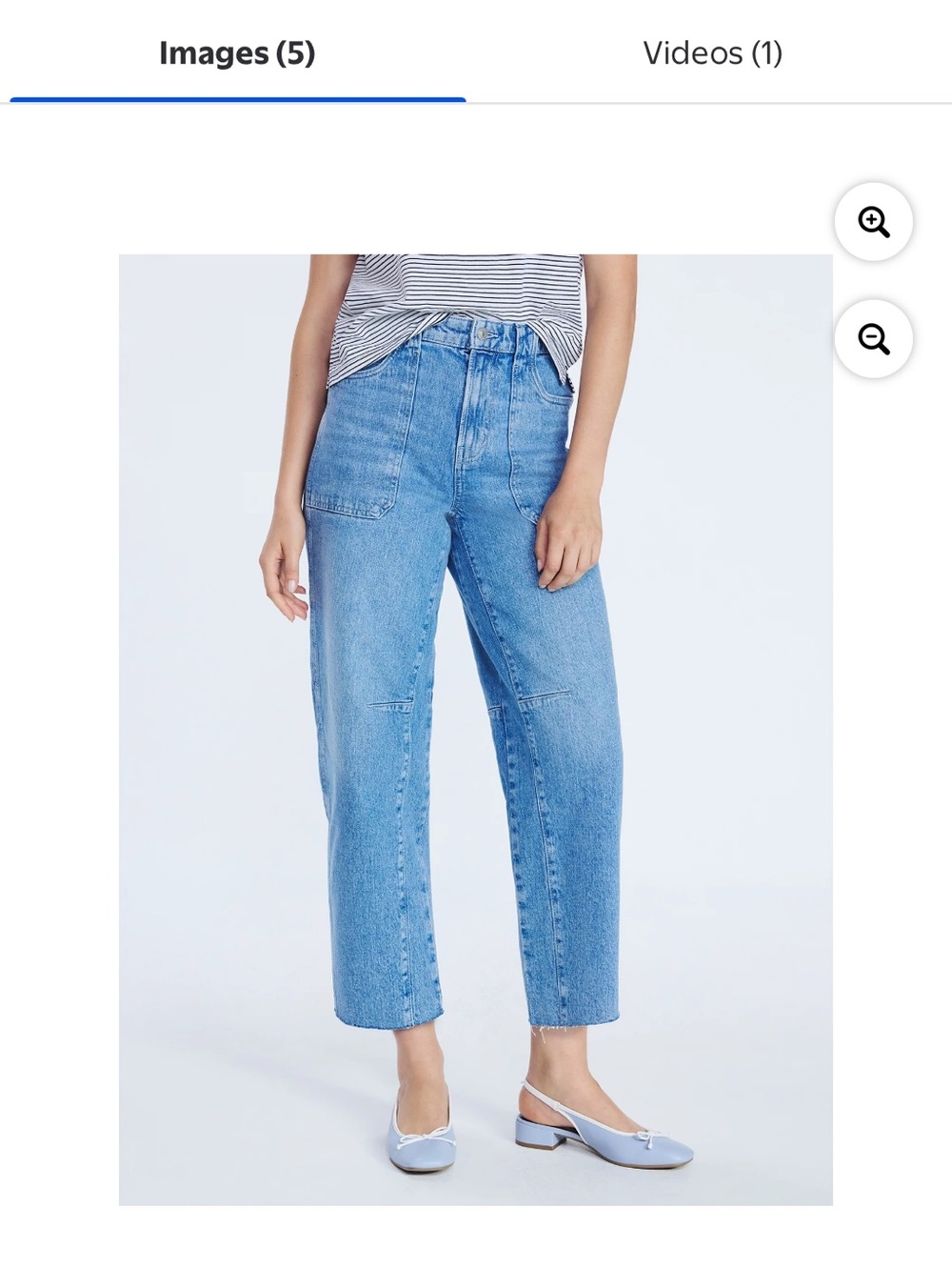 High-Rise Cropped Women's Jeans in Light Blue Wash
